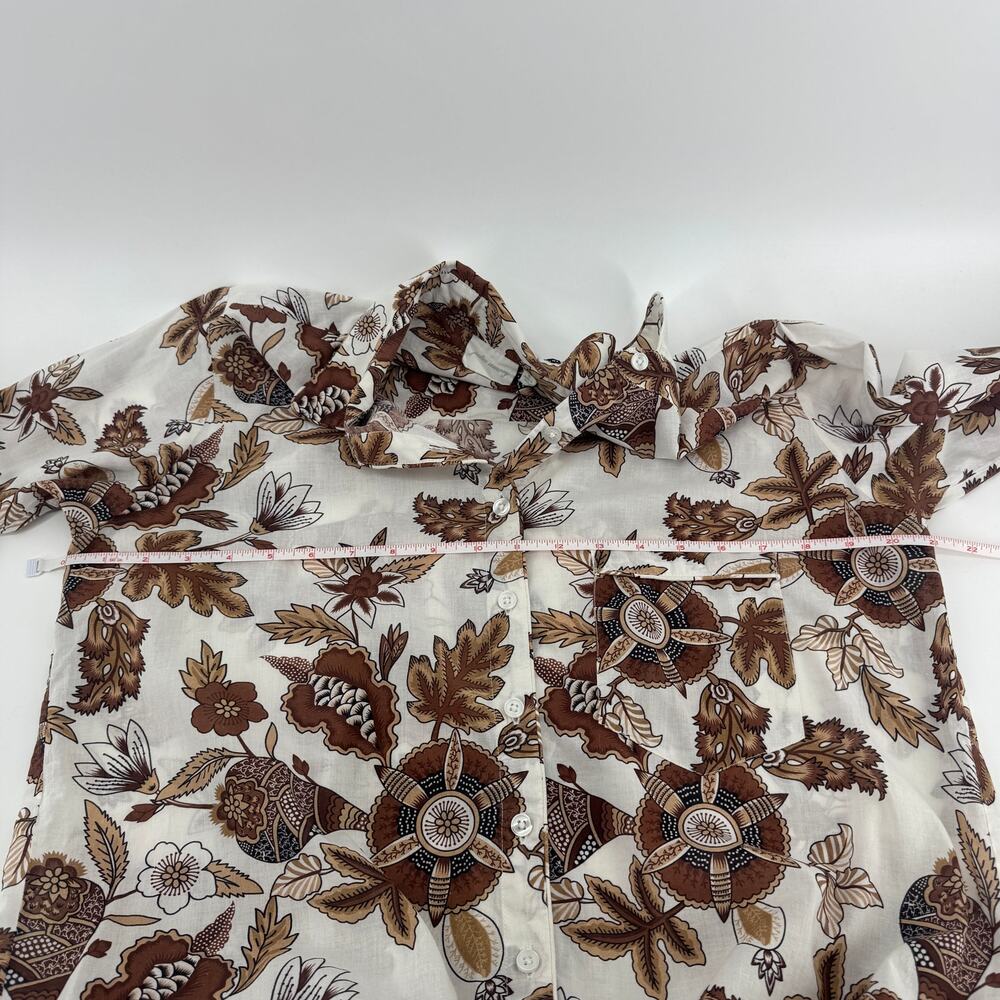 Julia Amory Husband Shirt Coco Cap Ferrat Floral Block Print Button Down Size S - Picture 7 of 8
